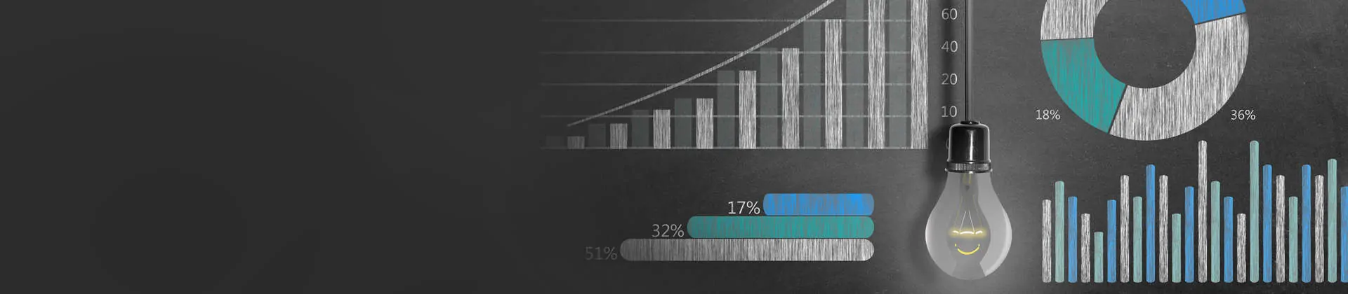 Chart with bars progressively going up as time passes