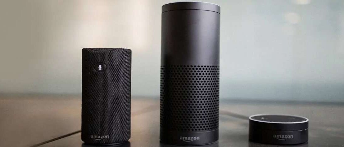 3 amazon smart speakers side by side